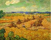 Vincent Van Gogh Wheatfield with sheaves and reapers oil painting picture wholesale
